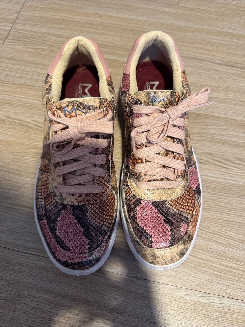 Mark Nason Leather Snakeskin Sneakers Discontinued Size 8